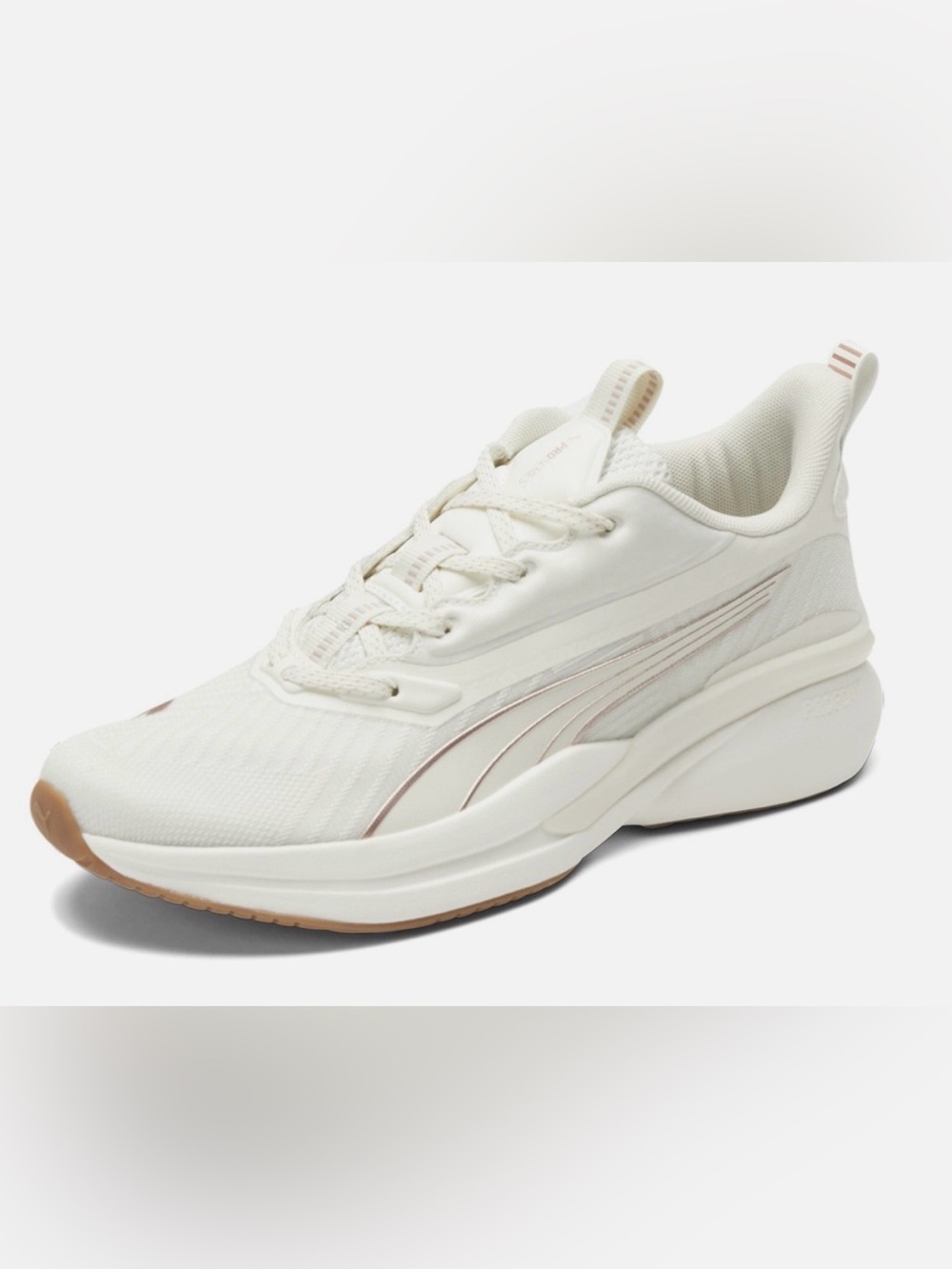 Puma Warm White and Rose-Gold sneakers